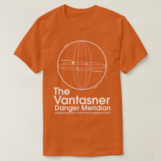 Camiseta El Meridian de peligro de Vantasner oscuro (Diseño del anverso)