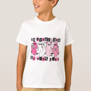 Camiseta El Miércoles Usamos Halloween Con Fantasma Rosa Cu