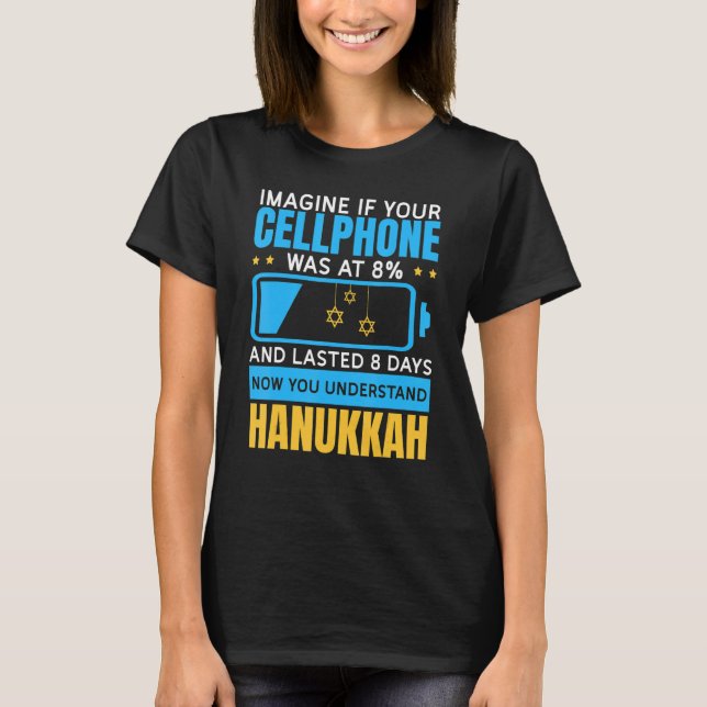 Camiseta El milagro de Hanukkah Chanukah explicado 8 días d (Anverso)