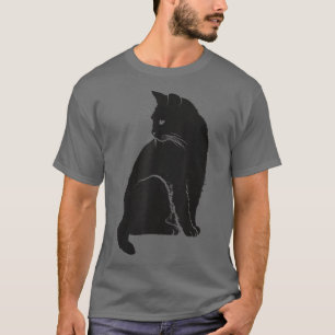 Camiseta El minimalista propietario de un gato negro felino