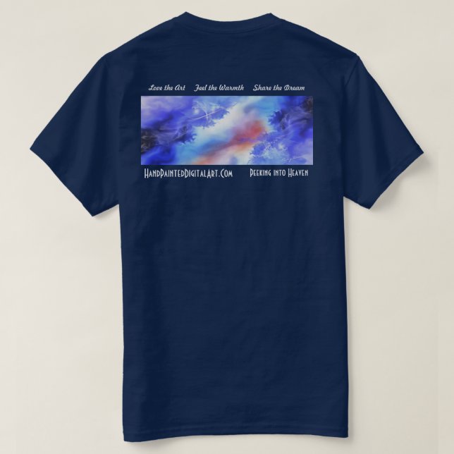 Camiseta El mirar a escondidas en cielo (Reverso del diseño)