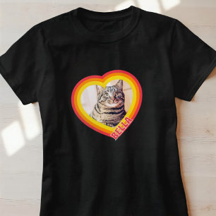 Camiseta El moderno y simple nombre y foto del gato