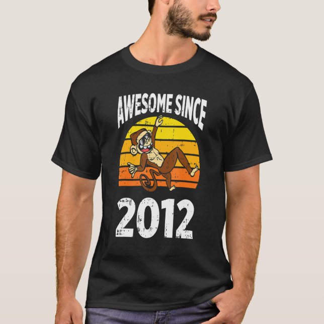 Camiseta El mono asombroso desde 2012 10º cumpleaños 10 año (Anverso)