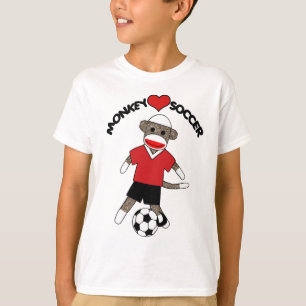 Camiseta El mono del calcetín del fútbol embroma la