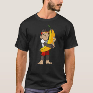 Camiseta El Mono Mantiene Con Orgullo El Banano En Sus Braz
