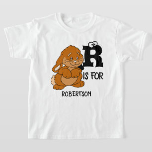Camiseta El monograma R de personalizado es para conejo ado