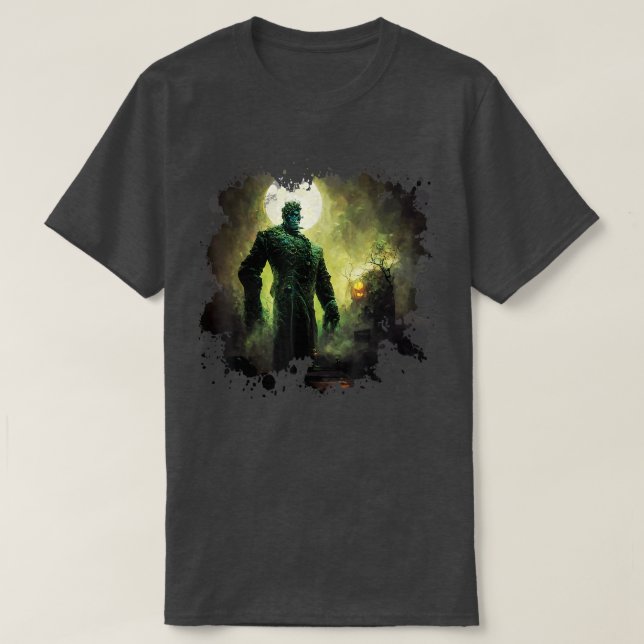 Camiseta El monstruo de Frankenstein espantó el cementerio (Diseño del anverso)