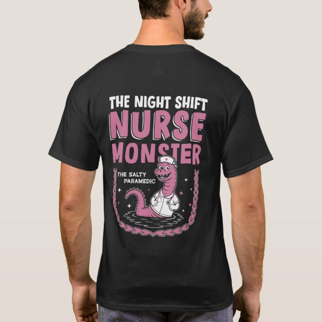 Camiseta El Monstruo de la Enfermería de turno nocturno (Reverso)