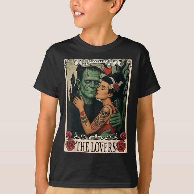 Camiseta El Monstruo Frankenstein Y Bride Los Amantes Del T (Anverso)