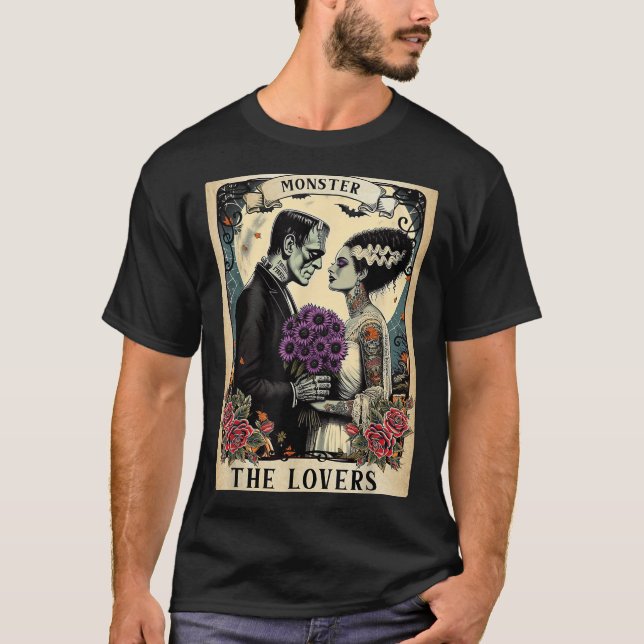 Camiseta El Monstruo Frankenstein Y Bride Los Amantes Del T (Anverso)