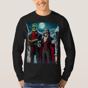 Camiseta El monstruo y la dracula de Caroling Frankenstein