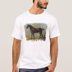 Camiseta El Montar a caballo-Caballo negro del policía de