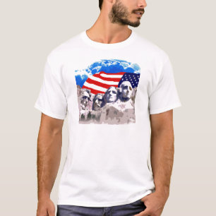 Camiseta El monte Rushmore con la bandera americana