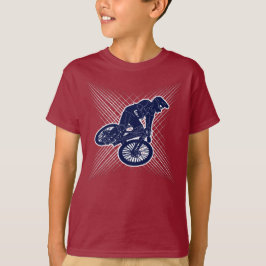 Camiseta El muchacho de la bici de montaña embroma la