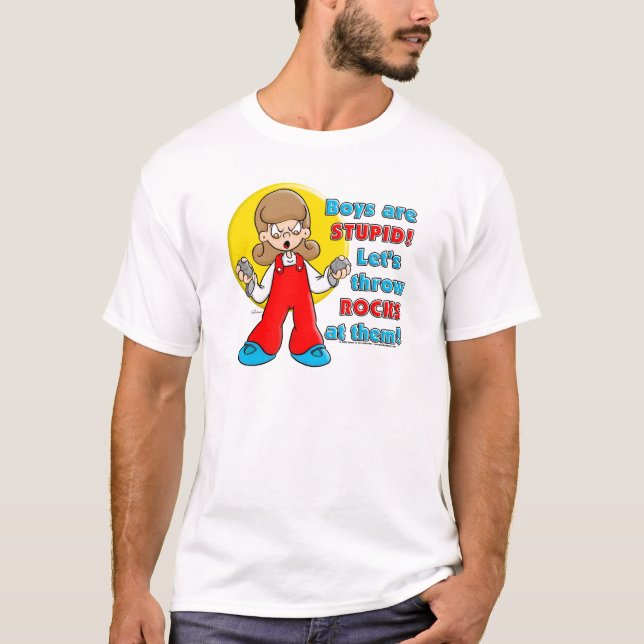 Camiseta El muchacho es estúpido… (Anverso)