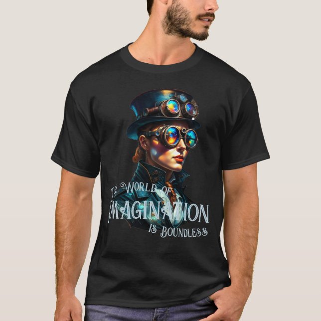 Camiseta El mundo de la imaginación es ilimitado Steampunk (Anverso)