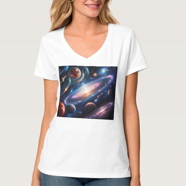 Camiseta El mundo de los planetas y las estrellas (Anverso)