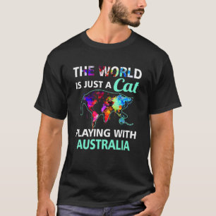 Camiseta El Mundo Es Un Gato Jugando Con Australia