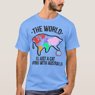Camiseta El Mundo Es Un Gato Jugando Con Australia