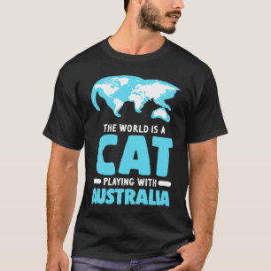 Camiseta El Mundo Es Un Gato Jugando Con Geografía De Austr