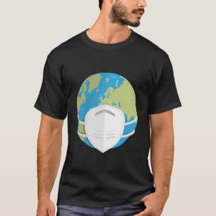 Camiseta El Mundo Planeta Tierra Usa Mascarilla Cuarentena