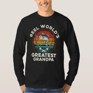 Camiseta El mundo real es el mejor abuelo pescando estilo v