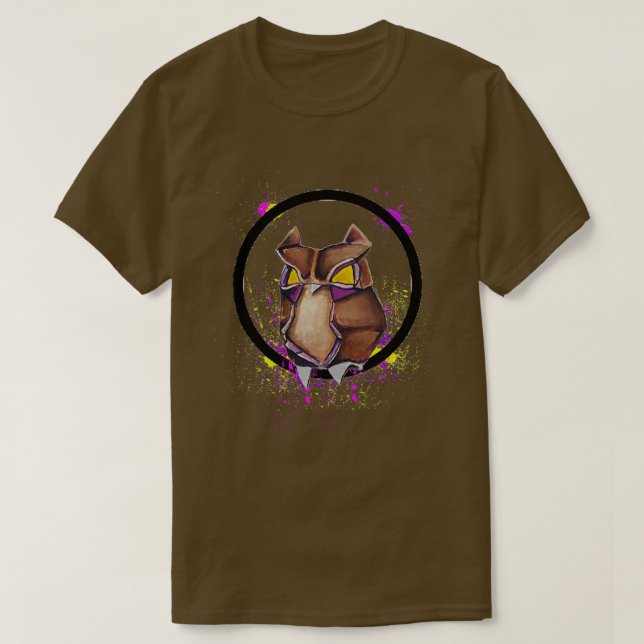 Camiseta El Mundo Salvaje De La Lechuza De Papel De La Seri (Diseño del anverso)