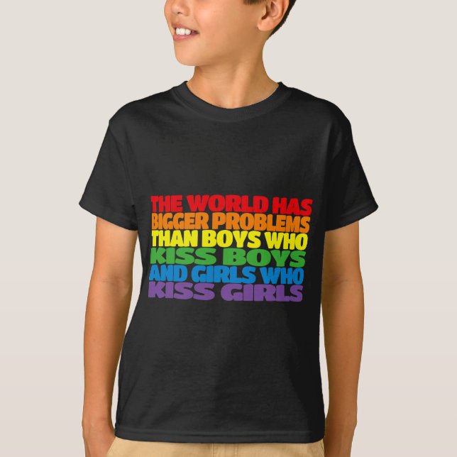 Camiseta El mundo tiene mayores problemas: Orgullo gay LGBT (Anverso)