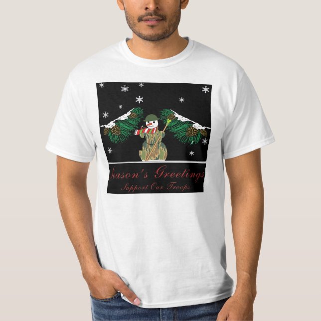 Camiseta El muñeco de nieve militar (Anverso)