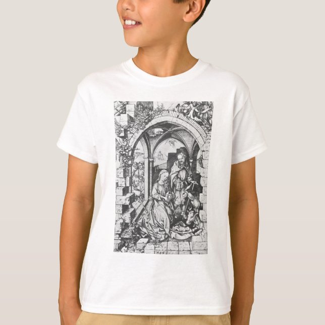 Camiseta El nacimiento de Jesús (por Martin Schongauer) (Anverso)