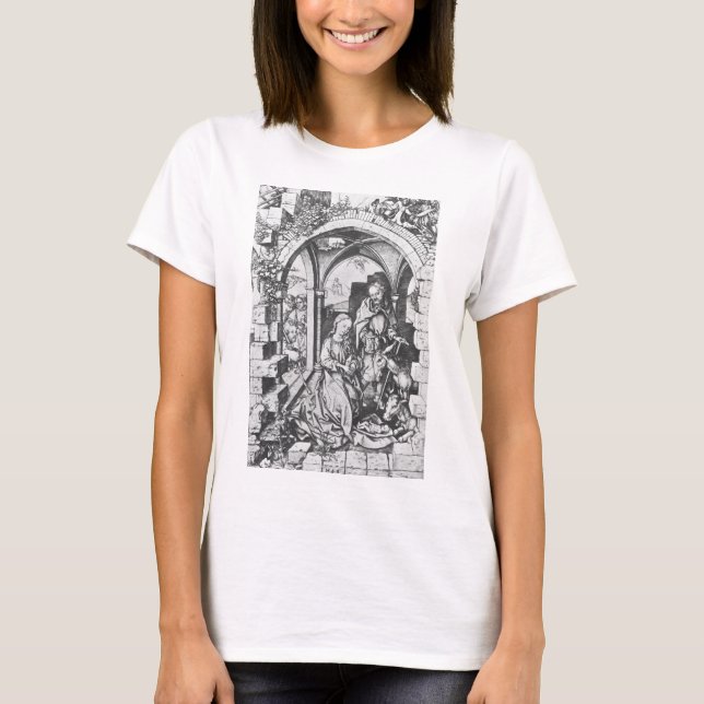 Camiseta El nacimiento de Jesús (por Martin Schongauer) (Anverso)