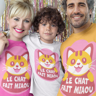 Camiseta El Naranja lindo Tabby Cat Kitten habla francés