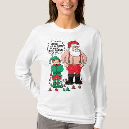 Camiseta El navidad envuelto largo de las mujeres