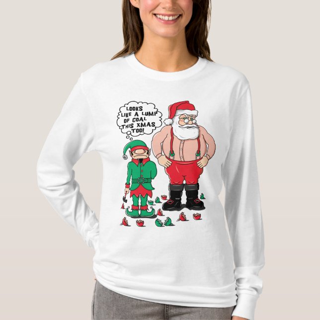 Camiseta El navidad envuelto largo de las mujeres (Anverso)