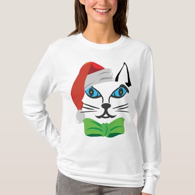 Camiseta El navidad envuelto largo de las mujeres (Anverso)