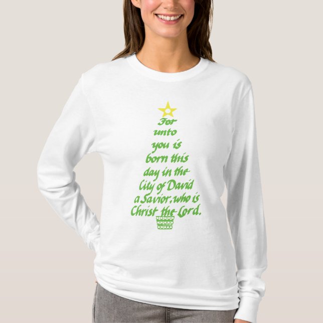 Camiseta El navidad envuelto largo de las mujeres (Anverso)