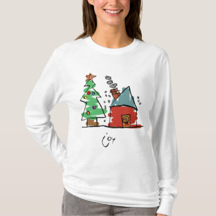 Camiseta El navidad envuelto largo de las mujeres