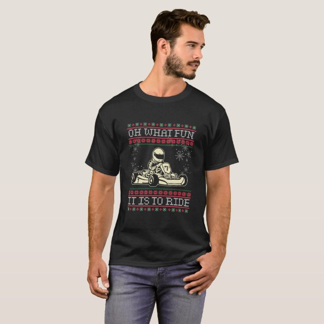 Camiseta El navidad feo va Kart oh qué diversión es montar (Anverso completo)