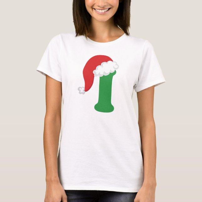 Camiseta El navidad letra alfabeto de I (Anverso)