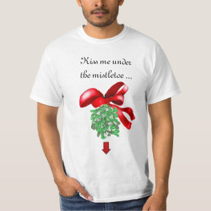 Camiseta El navidad "me besa debajo del muérdago…" Camis