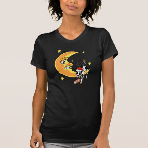 Camiseta El navidad se acobarda caído sobre la luna