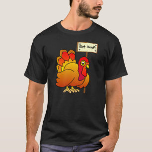 Camiseta El navidad Turquía con "come el Rótulo de la carne