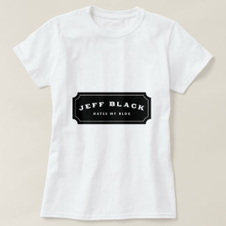 Camiseta El negro de Jeff odia mi blog (el logotipo negro)