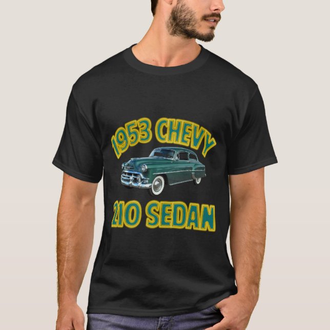 Camiseta El negro de los hombres Chevy 1953 210 (Anverso)