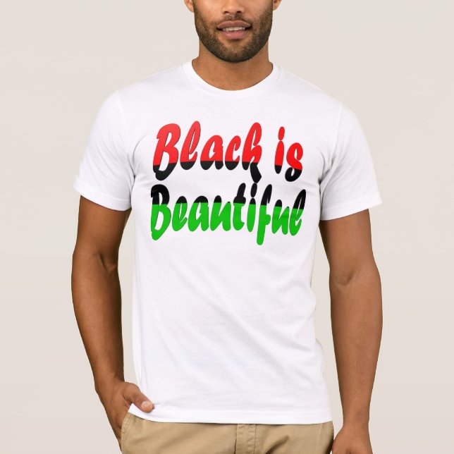 Camiseta El negro es bandera Cacerola-Africana hermosa (Anverso)