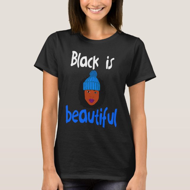 Camiseta El negro es un hermoso cabello natural el W afroam (Anverso)
