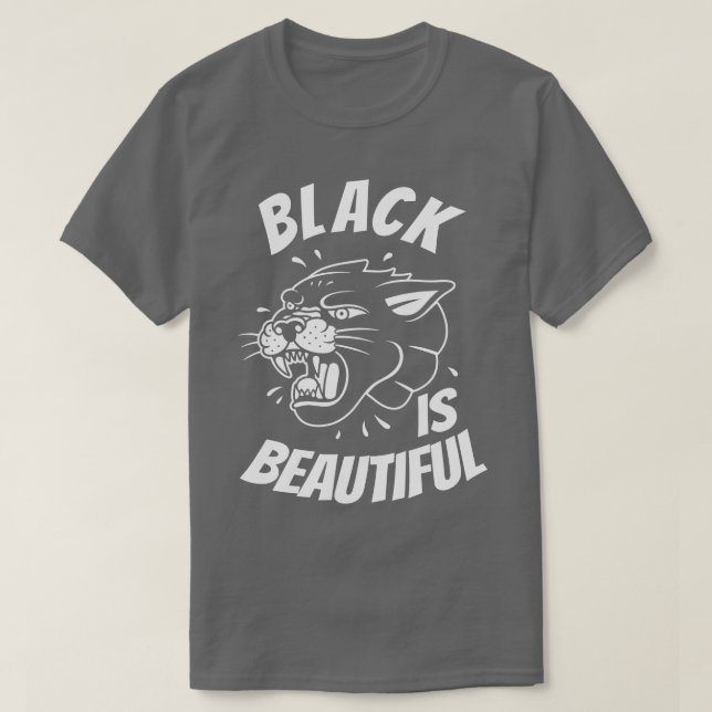 Camiseta El negro es un hermoso gato negro pantera (Diseño del anverso)