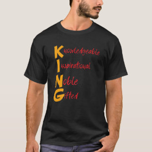 Camiseta El negro Inspirador Noble y reconocido King