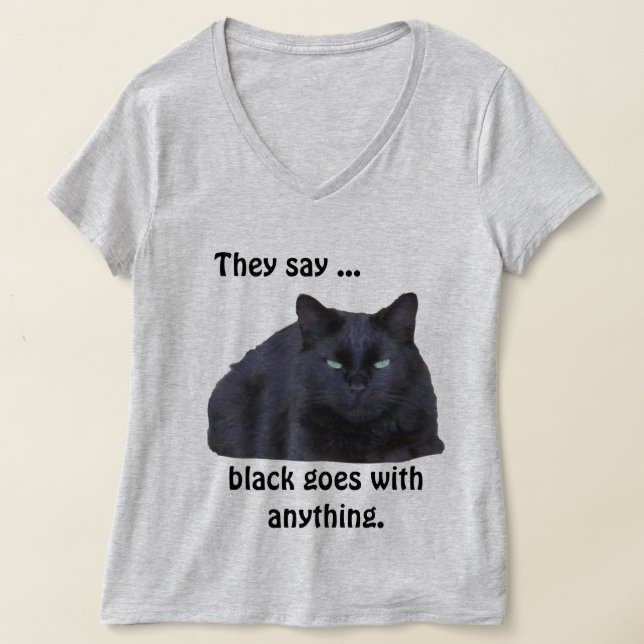 Camiseta - El negro va con cualquier gato (Distribución )