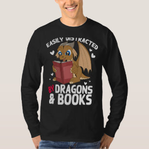 Camiseta El Nerd Del Libro Se Distrae Fácilmente Por Dragon